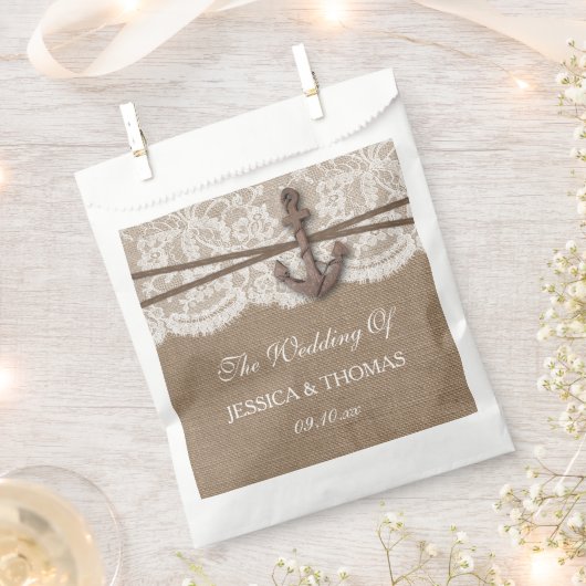 Die rustikale Hochzeitskollektion mit dem Anker Geschenktütchen (Ausgeschnitten)
