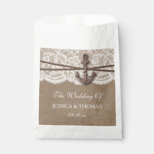 Die rustikale Hochzeitskollektion mit dem Anker Geschenktütchen (Vorderseite)
