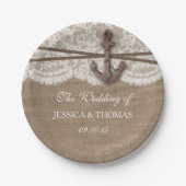 Die rustikale Hochzeitskollektion mit dem Anker Pappteller (Vorderseite)