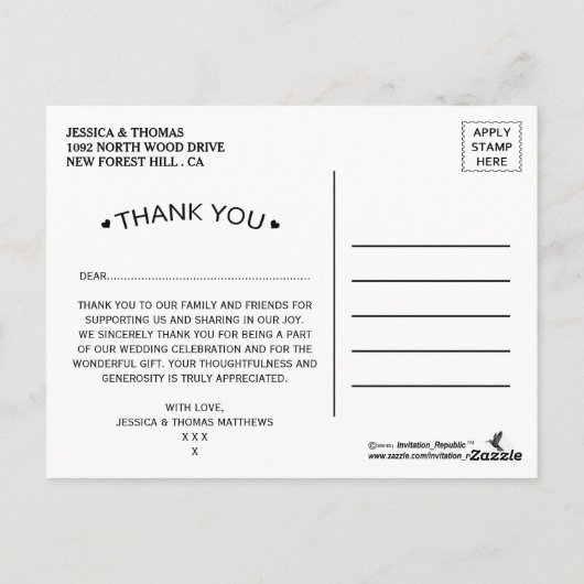 Die rustikale Hochzeitskollektion mit dem Anker Postkarte (Rückseite)