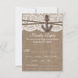 Die rustikale Hochzeitskollektion mit dem Anker RSVP Karte