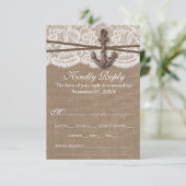 Die rustikale Hochzeitskollektion mit dem Anker RSVP Karte (Stehend Vorderseite)