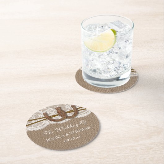 Die rustikale Hochzeitskollektion Runder Pappuntersetzer (Vor Ort)