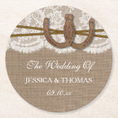 Die rustikale Hochzeitskollektion Runder Pappuntersetzer (Vorderseite)