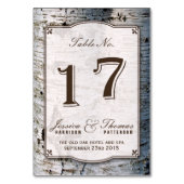 Die rustikale Hochzeitskollektion Silberbaum 17 Tischnummer (Rückseite)