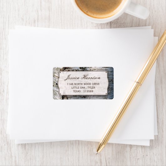 Die rustikale Hochzeitskollektion Silberbaum Adressaufkleber (Insitu)
