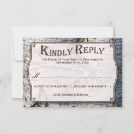 Die rustikale Hochzeitskollektion Silberbaum RSVP Karte