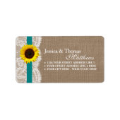 Die rustikale Hochzeitssammlung für Sonnenblumen - Adressaufkleber (Vorne)