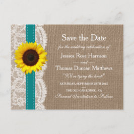 Die rustikale Hochzeitssammlung für Sonnenblumen - Ankündigungspostkarte