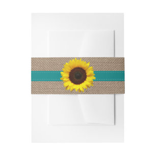 Die rustikale Hochzeitssammlung für Sonnenblumen - Einladungsbanderole