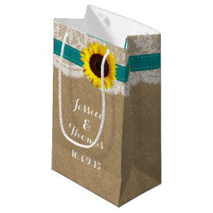 Die rustikale Hochzeitssammlung für Sonnenblumen - Kleine Geschenktüte
