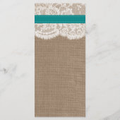 Die rustikale Hochzeitssammlung für Sonnenblumen - Menükarte (Rückseite)