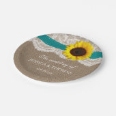 Die rustikale Hochzeitssammlung für Sonnenblumen - Pappteller (Schrägansicht)