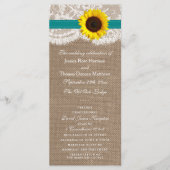 Die rustikale Hochzeitssammlung für Sonnenblumen - Programm (Vorderseite)