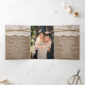 Die rustikale Hochzeitssammlung Starfish Dreifach-gefaltete Programmkarte (Innenseite)