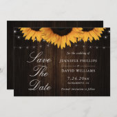 Die rustikale Holzblume speichert die Datumskarten Save The Date (Vorne/Hinten)