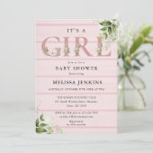 Die rustikale Holzdusche ist eine grüne Girl Green Einladung (Stehend Vorderseite)