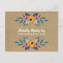 Die Rustikale Kraft-Blumenzwiebelsammlung Einladungspostkarte