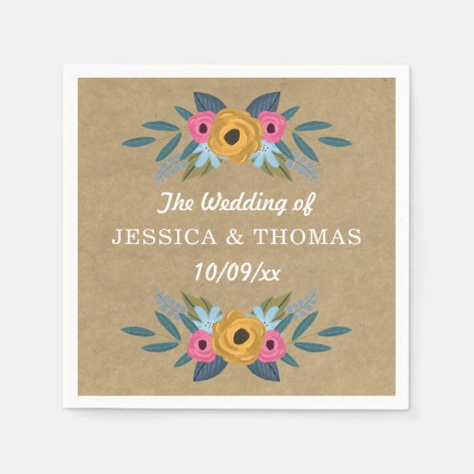 Die Rustikale Kraft-Blumenzwiebelsammlung Serviette (Vorderseite)