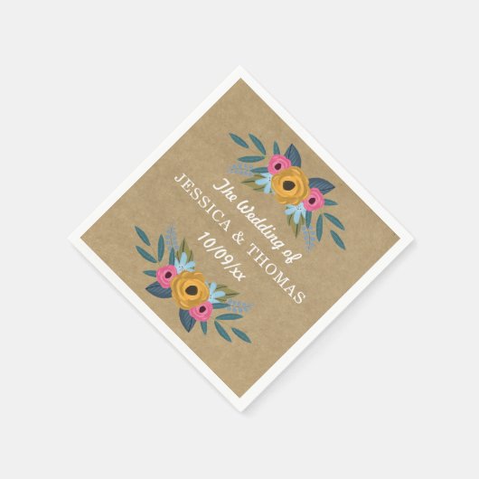 Die Rustikale Kraft-Blumenzwiebelsammlung Serviette (Ecke)