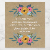 Die Rustikale Kraft-Blumenzwiebelsammlung Weinetikett (Einzelnes Label)