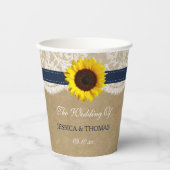 Die rustikale Kraft Sonnenblumen-Hochzeitssammlung Pappbecher (Vorderseite)
