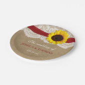 Die rustikale Kraft Sonnenblumen-Hochzeitssammlung Pappteller (Schrägansicht)