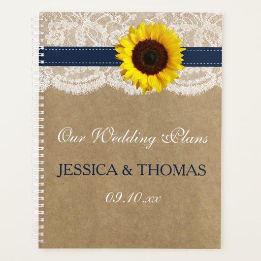 Die rustikale Kraft Sonnenblumen-Hochzeitssammlung Planer (Vorderseite)