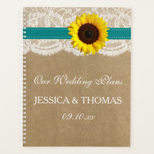 Die rustikale Kraft Sonnenblumen-Hochzeitssammlung Planer (Vorderseite)