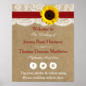 Die rustikale Kraft Sonnenblumen-Hochzeitssammlung Poster (Vorne)