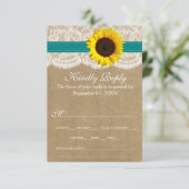 Die rustikale Kraft Sonnenblumen-Hochzeitssammlung RSVP Karte (Stehend Vorderseite)