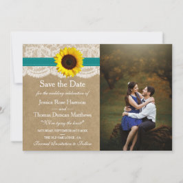 Die rustikale Kraft Sonnenblumen-Hochzeitssammlung Save The Date