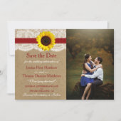 Die rustikale Kraft Sonnenblumen-Hochzeitssammlung Save The Date (Vorderseite)