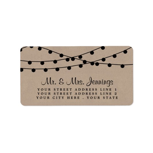 Die rustikale Kraftzeichensammlung Adressaufkleber (Vorne)