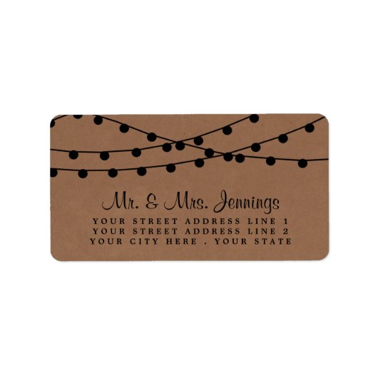 Die rustikale Kraftzeichensammlung Adressaufkleber (Vorne)