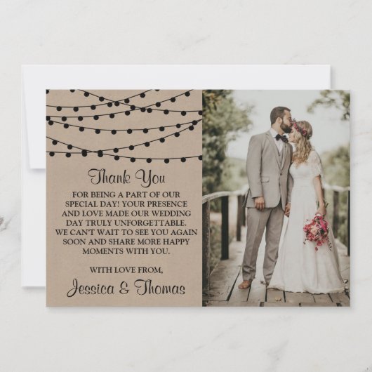 Die rustikale Kraftzeichensammlung Dankeskarte (Vorderseite)