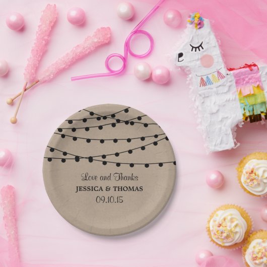 Die rustikale Kraftzeichensammlung Pappteller (Party)