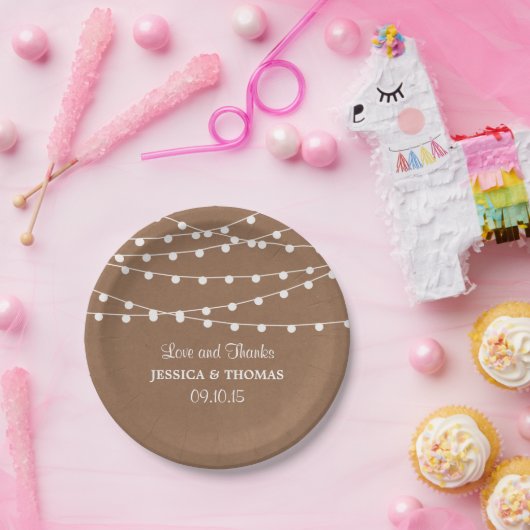 Die rustikale Kraftzeichensammlung Pappteller (Party)