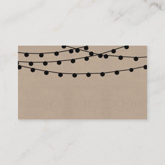 Die rustikale Kraftzeichensammlung Platzkarte (Rückseite)