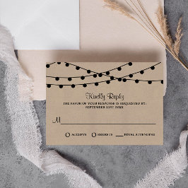 Die rustikale Kraftzeichensammlung RSVP Karte