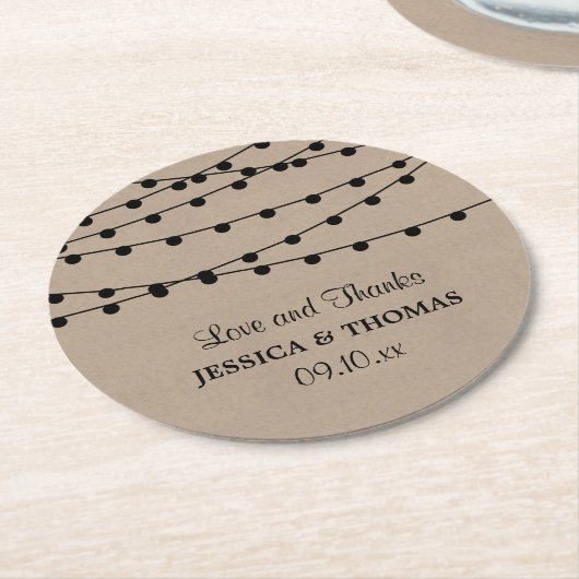 Die rustikale Kraftzeichensammlung Runder Pappuntersetzer (Angewinkelt)