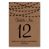 Die rustikale Kraftzeichensammlung Tischnummer (Vorderseite)