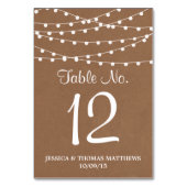 Die rustikale Kraftzeichensammlung Tischnummer (Vorderseite)