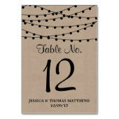 Die rustikale Kraftzeichensammlung Tischnummer (Vorderseite)