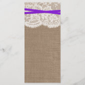 Die rustikale Lila Bow Wedding Collection Karte (Rückseite)