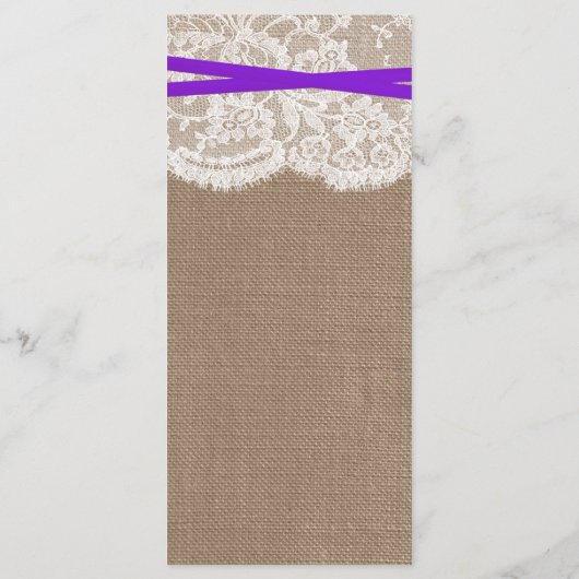 Die rustikale Lila Bow Wedding Collection Karte (Rückseite)