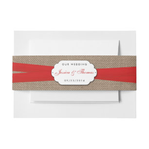 Die rustikale Red Bow Wedding Collection Einladungsbanderole