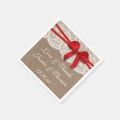 Die rustikale Red Bow Wedding Collection Serviette (Ecke)