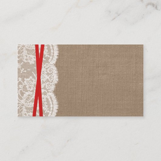 Die rustikale Red Bow Wedding Collection Website C Begleitkarte (Rückseite)