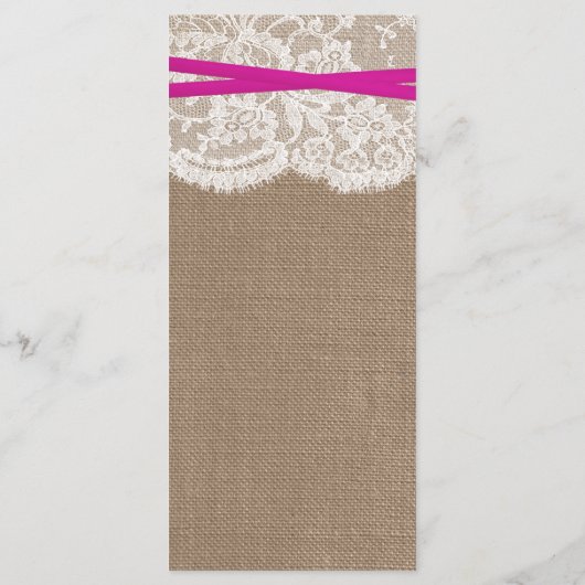 Die rustikale rosa Bow Wedding Collection Karte (Rückseite)